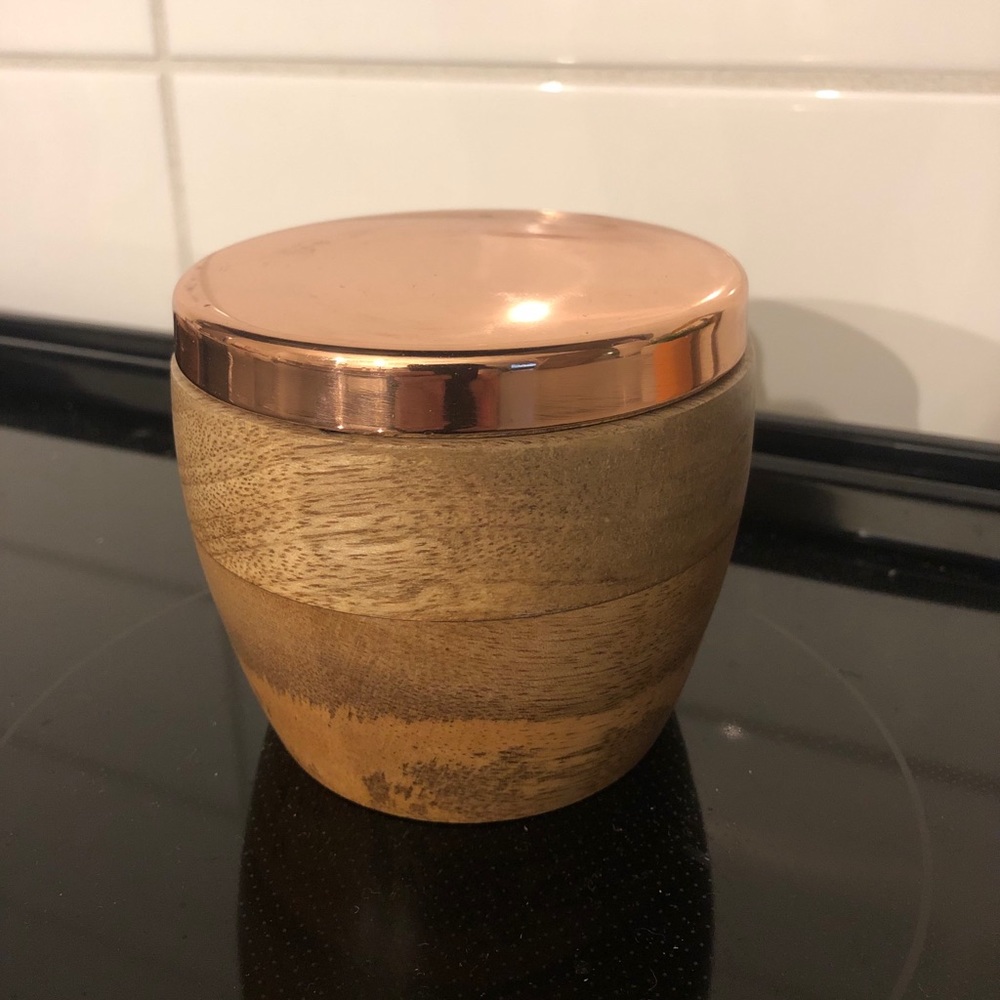 West Elm Wood & Copper Salt Cellar